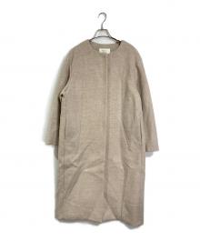 JOURNAL STANDARD relume（ジャーナルスタンダード レリューム）の古着「別注 LANA WOOL 140クルーネックコート」｜ベージュ