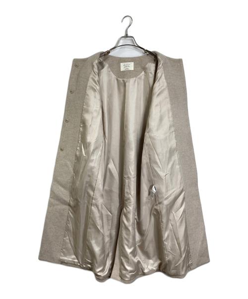 JOURNAL STANDARD relume（ジャーナルスタンダード レリューム）JOURNAL STANDARD relume (ジャーナルスタンダード レリューム) 別注 LANA WOOL 140クルーネックコート ベージュ サイズ:40の古着・服飾アイテム