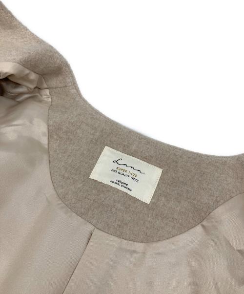 JOURNAL STANDARD relume（ジャーナルスタンダード レリューム）JOURNAL STANDARD relume (ジャーナルスタンダード レリューム) 別注 LANA WOOL 140クルーネックコート ベージュ サイズ:40の古着・服飾アイテム