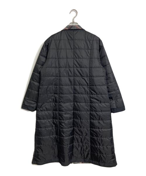 TRUNK HIROKO KOSHINO（トランク ヒロコ コシノ）TRUNK HIROKO KOSHINO (トランク ヒロコ コシノ) 【リバーシブル】ウールチェック異素材ドッキングロングコート ブラック サイズ:38の古着・服飾アイテム