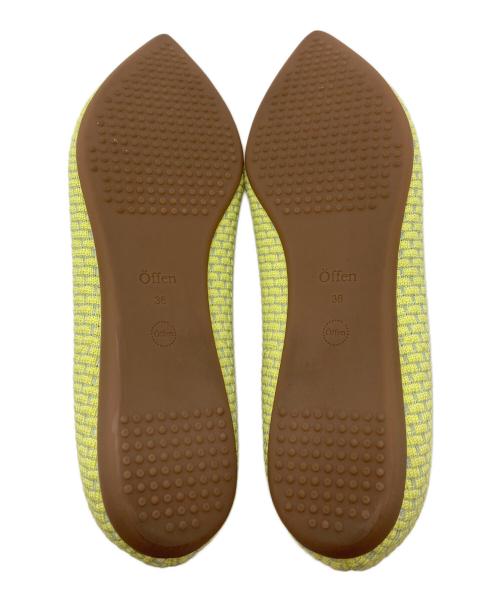 offen（オッフェン）offen (オッフェン) フラットシューズ　カジュアルシューズ　ぺたんこシューズ イエロー サイズ:36の古着・服飾アイテム