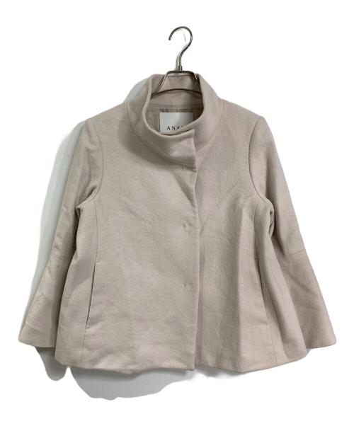 ANAYI（アナイ）ANAYI (アナイ) ウールビーバーショートコート　アウター　ウールジャケット　セレモニー　日本製 ピンク サイズ:38の古着・服飾アイテム
