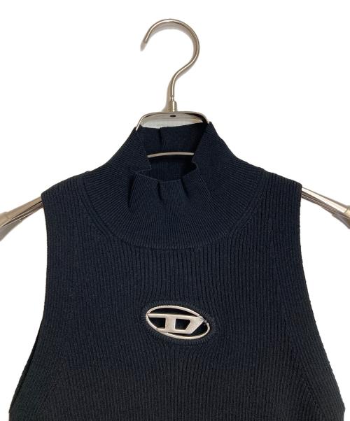 DIESEL（ディーゼル）DIESEL (ディーゼル) M-Onervax-Top リブニット Dロゴニット ブラック サイズ:Sの古着・服飾アイテム