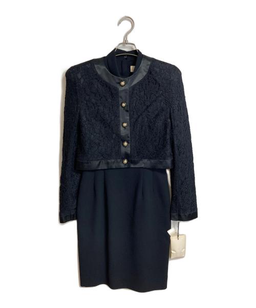 M'S GRACY（エムズグレイシー）M'S GRACY (エムズグレイシー) ジャケット付 セレモニーワンピース　タグ付き　肩パッド付き ブラック サイズ:9ARの古着・服飾アイテム