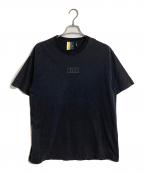 KITHキス）の古着「ヴィンテージ加工ロゴプリントTシャツ」｜ブラック