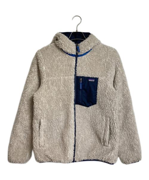 Patagonia（パタゴニア）Patagonia (パタゴニア) リバーシブル・レディ・フレディ・フーディ　中綿ジャケット　ボアジャケット アイボリー×ネイビー サイズ:キッズXXL / レディースS程の古着・服飾アイテム