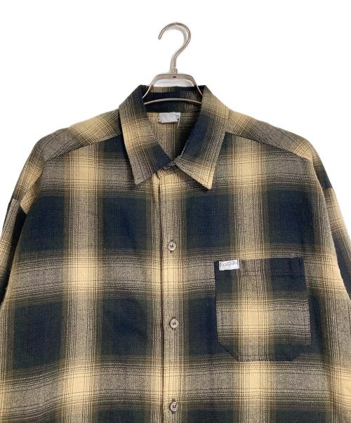 CalTop（キャルトップ）CalTop (キャルトップ) オンブレチェックシャツ　長袖シャツ　USA製 ベージュ×ブラック サイズ:XLの古着・服飾アイテム