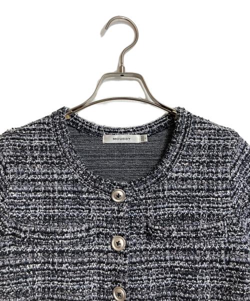 moussy（マウジー）moussy (マウジー) TWEED LIKE トップス　半袖シャツ　半袖ジャケット ブラック×ホワイト サイズ:FREEの古着・服飾アイテム