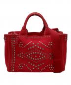 ）の古着「カナパ ビジュースタッズ 2wayバッグ」｜レッド