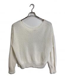 Spick and Span（スピックアンドスパン）の古着「ペーパーヤーン 2Way プルオーバー　ローゲージニット　ローゲージカットソー　日本製」｜ホワイト