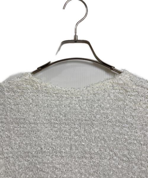 Diagram（ダイアグラム）Diagram (ダイアグラム) ツイードニットzipカーディガン　ニットジャケット　アウター　ライトアウター　ダブルジップ　セレモニー ホワイト サイズ:36の古着・服飾アイテム