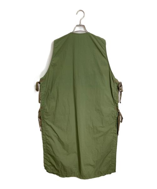 BEAMS BOY（ビームスボーイ）BEAMS BOY (ビームスボーイ) ミリタリーサイドリボンノースリーブワンピース　 グリーン サイズ:FREEの古着・服飾アイテム