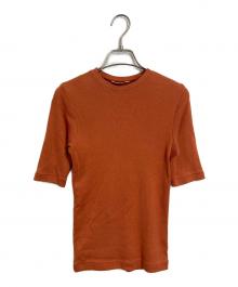 AURALEE（オーラリー）の古着「LUSTER RIB TEE  ラスターリブティー  日本製」｜オレンジ