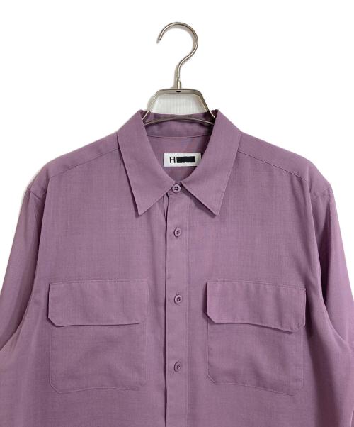 H BEAUTY&YOUTH（エイチ ビューティー&ユース）H BEAUTY&YOUTH (エイチ ビューティー&ユース) 2POCKET SHIRT　胸ポケット　日本製 パープル サイズ:Sの古着・服飾アイテム