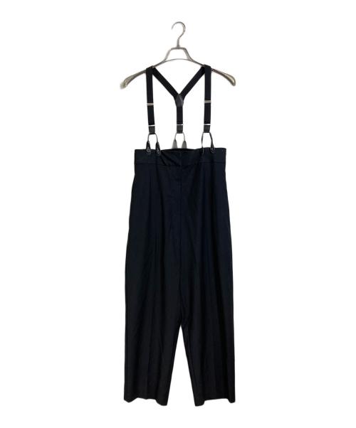 H BEAUTY&YOUTH（エイチ ビューティー&ユース）H BEAUTY&YOUTH (エイチ ビューティー&ユース) トロピカルハイウエストサスペンダーパンツ ブラック サイズ:Sの古着・服飾アイテム