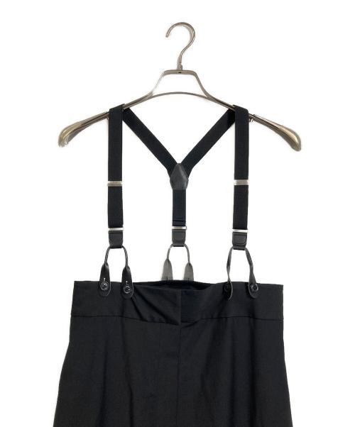 H BEAUTY&YOUTH（エイチ ビューティー&ユース）H BEAUTY&YOUTH (エイチ ビューティー&ユース) トロピカルハイウエストサスペンダーパンツ ブラック サイズ:Sの古着・服飾アイテム