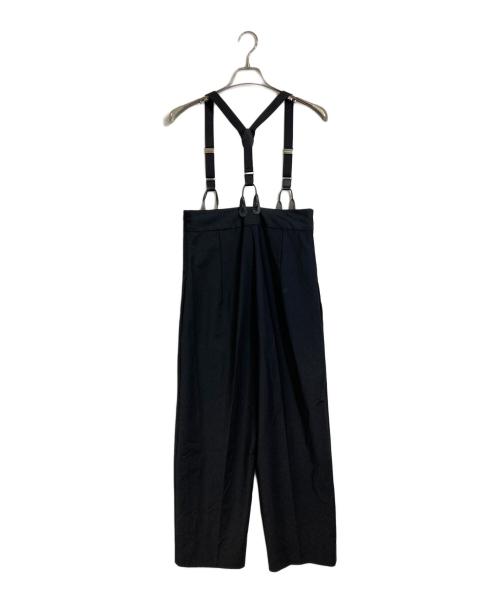 H BEAUTY&YOUTH（エイチ ビューティー&ユース）H BEAUTY&YOUTH (エイチ ビューティー&ユース) トロピカルハイウエストサスペンダーパンツ ブラック サイズ:Sの古着・服飾アイテム