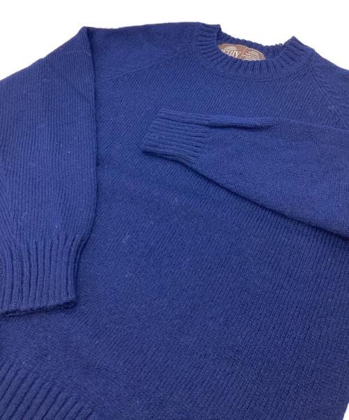 NETHY PRODUCTS（ネシープロダクツ）NETHY PRODUCTS (ネシープロダクツ) スコットランドニット　ラグランニット ブルー サイズ:102/40の古着・服飾アイテム