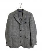 BROOKS BROTHERS×Harris Tweedブルックスブラザーズ×ハリスツイード）の古着「ソリッド 段返り3釦 ノーフォークジャケット」｜グレー
