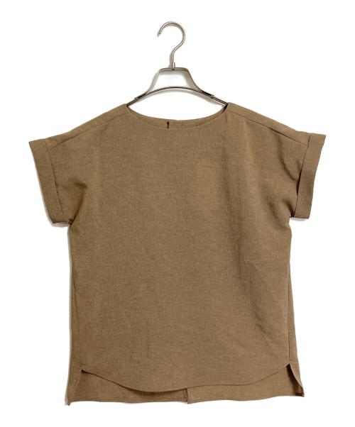 UNTITLED（アンタイトル）UNTITLED (アンタイトル) リラククール半袖ブラウス　オフィスカジュアル　セレモニー ブラウン サイズ:00/XS 未使用品の古着・服飾アイテム