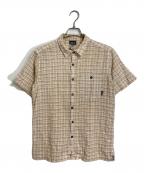 Patagoniaパタゴニア）の古着「A/C シャツ 52921SP11 楊柳クレープ 半袖 コットン チェックシャツ ボックスシャツ　2011年製」｜ベージュ