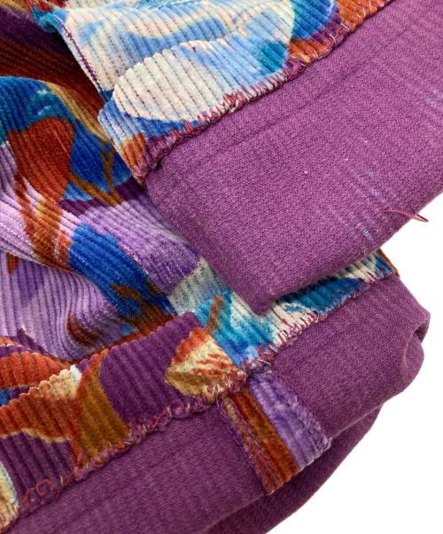 KENZO（ケンゾー）KENZO (ケンゾー) フラワープリントシンチバックコーデュロイパンツ　花柄 パープル×ブルー サイズ:36の古着・服飾アイテム