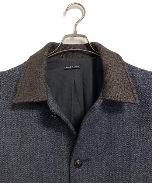 FRANK LEDER（フランクリーダー）FRANK LEDER (フランクリーダー) 切替コート　ウールコート　アウター　ブラウン　くるみボタン　ドイツ製 ネイビー×ブラウン サイズ:XSの古着・服飾アイテム