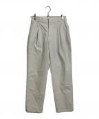 UNITED ARROWSユナイテッドアローズ）の古着「タイプライターハーフギャザーテーパード1プリーツパンツ」｜アイボリー