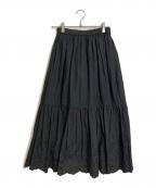 Spick and Spanスピック＆スパン）の古着「エンブロイダリーレーススカート」｜ブラック