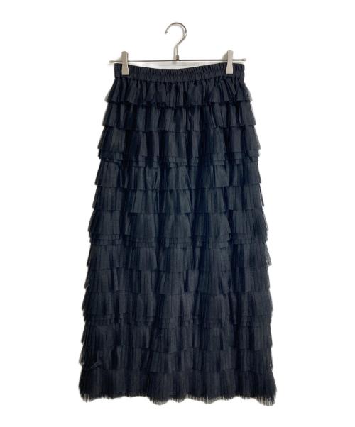 1er Arrondissement*（プルミエアロンディスモン）1er Arrondissement* (プルミエアロンディスモン) フォイルプリントリネンスカート ベージュ サイズ:36の古着・服飾アイテム