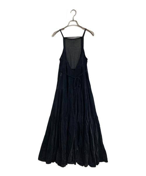 BAUME（ボーメ）BAUME (ボーメ) ティアード シアー ノースリーブ ロングワンピース　キャミワンピース　マキシワンピース　日本製 ブラック サイズ:00の古着・服飾アイテム