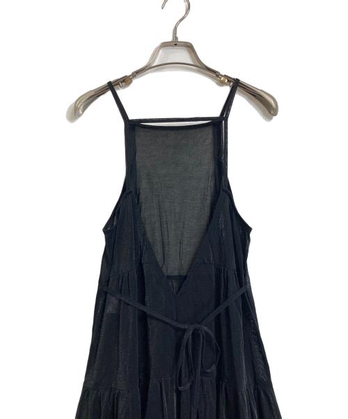 BAUME（ボーメ）BAUME (ボーメ) ティアード シアー ノースリーブ ロングワンピース　キャミワンピース　マキシワンピース　日本製 ブラック サイズ:00の古着・服飾アイテム