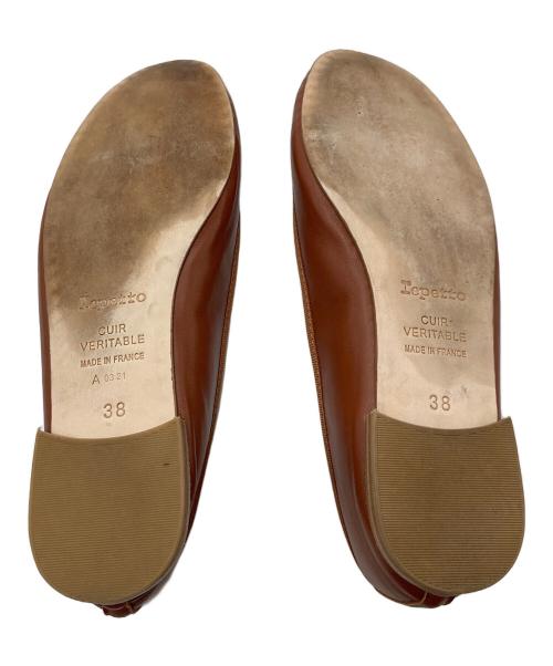 repetto（レペット）Repetto (レペット) レザー Cendrillon Ballerinas パンプス　フラットパンプス　フラットシューズ　バレエシューズ　フランス製 ブラウン サイズ:38の古着・服飾アイテム