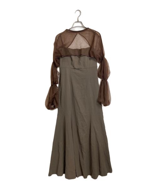 KASTANE（カスタネ）Kastane (カスタネ) THE URBAN BLANCHE (ザ アーバンブランシュ) Tulle layered bare dress ブラウン サイズ:1の古着・服飾アイテム
