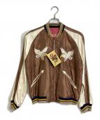 東洋エンタープライズ×Tigerトウヨウエンタープライズ×タイガー）の古着「マップ笹虎・リバーシブルサテンスカジャン　テーラー東洋」｜ブラウン