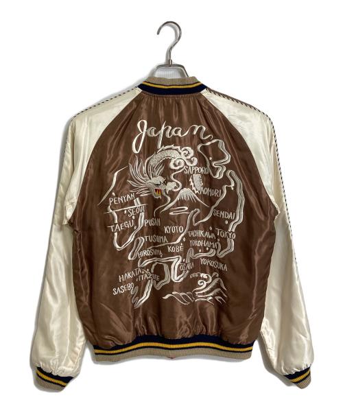 東洋エンタープライズ（トウヨウエンタープライズ）東洋エンタープライズ (トウヨウエンタープライズ) Tiger (タイガー) マップ笹虎・リバーシブルサテンスカジャン　テーラー東洋 ブラウン サイズ:Mの古着・服飾アイテム