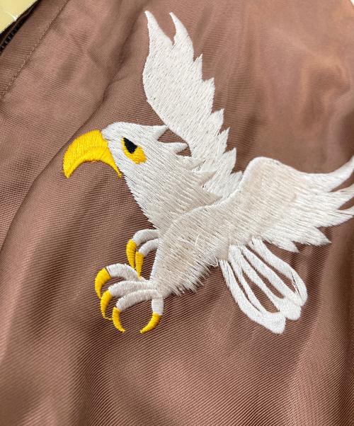 東洋エンタープライズ（トウヨウエンタープライズ）東洋エンタープライズ (トウヨウエンタープライズ) Tiger (タイガー) マップ笹虎・リバーシブルサテンスカジャン　テーラー東洋 ブラウン サイズ:Mの古着・服飾アイテム