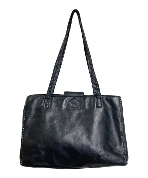 LAUREN RALPH LAUREN（ローレンラルフローレン）LAUREN RALPH LAUREN (ローレンラルフローレン) レザートートバッグ　ハンドバッグ　レザーバッグ ブラック サイズ:実寸参照の古着・服飾アイテム