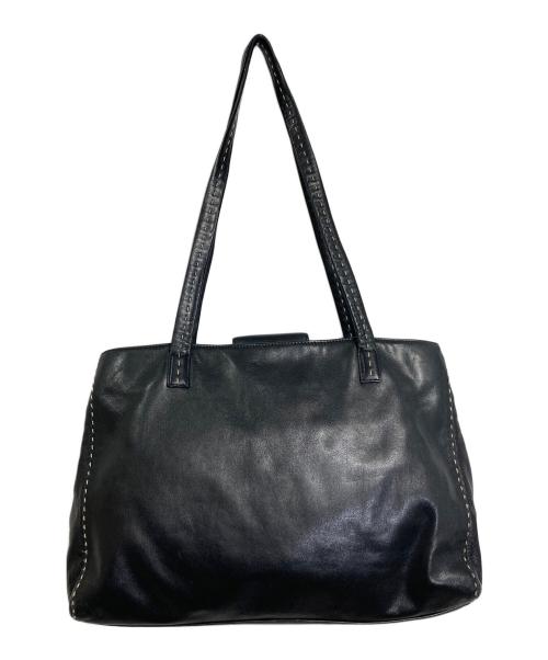 LAUREN RALPH LAUREN（ローレンラルフローレン）LAUREN RALPH LAUREN (ローレンラルフローレン) レザートートバッグ　ハンドバッグ　レザーバッグ ブラック サイズ:実寸参照の古着・服飾アイテム