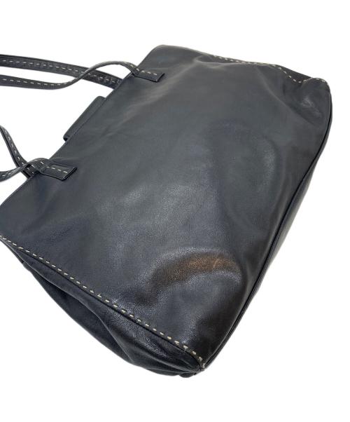 LAUREN RALPH LAUREN（ローレンラルフローレン）LAUREN RALPH LAUREN (ローレンラルフローレン) レザートートバッグ　ハンドバッグ　レザーバッグ ブラック サイズ:実寸参照の古着・服飾アイテム