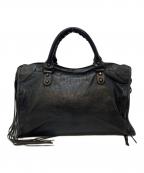 BALENCIAGAバレンシアガ）の古着「エディターズバッグ　ヴィンテージ加工バッグ　2WAYバッグ　イタリア製」｜ブラック