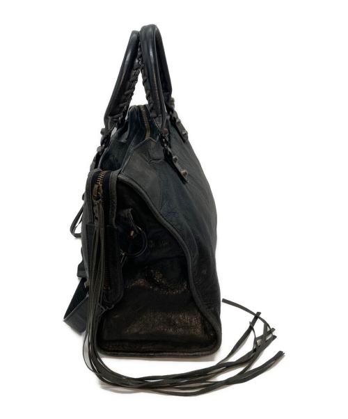 BALENCIAGA（バレンシアガ）BALENCIAGA (バレンシアガ) エディターズバッグ　ヴィンテージ加工バッグ　2WAYバッグ　イタリア製 ブラック サイズ:実寸参照の古着・服飾アイテム
