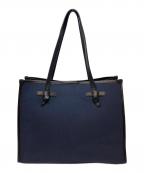 GIANNI CHIARINIジャンニ キアリーニ）の古着「キャンバストートバッグ　ポーチ付き」｜ネイビー