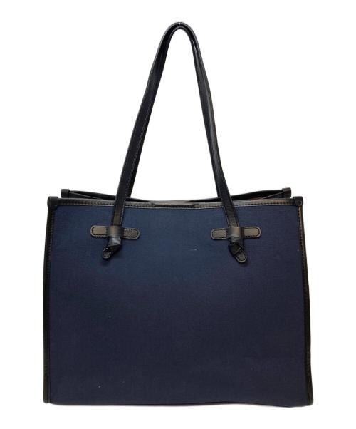 GIANNI CHIARINI（ジャンニ キアリーニ）GIANNI CHIARINI (ジャンニ キアリーニ) キャンバストートバッグ　ポーチ付き ネイビー サイズ:実寸参照の古着・服飾アイテム