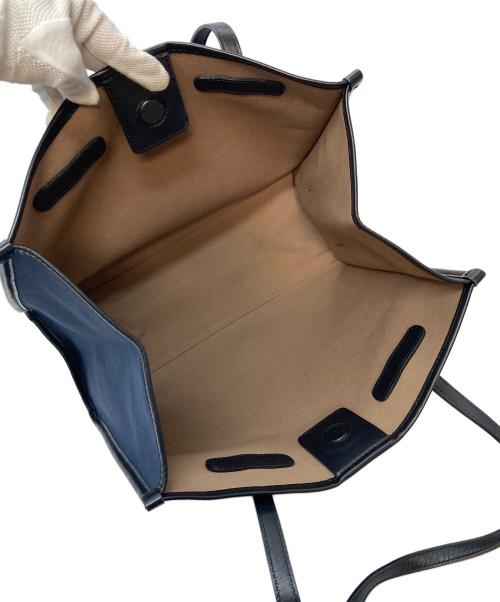 GIANNI CHIARINI（ジャンニ キアリーニ）GIANNI CHIARINI (ジャンニ キアリーニ) キャンバストートバッグ　ポーチ付き ネイビー サイズ:実寸参照の古着・服飾アイテム