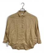 Spick and Spanスピック＆スパン）の古着「80リネンカシュクールビッグシャツ」｜ベージュ