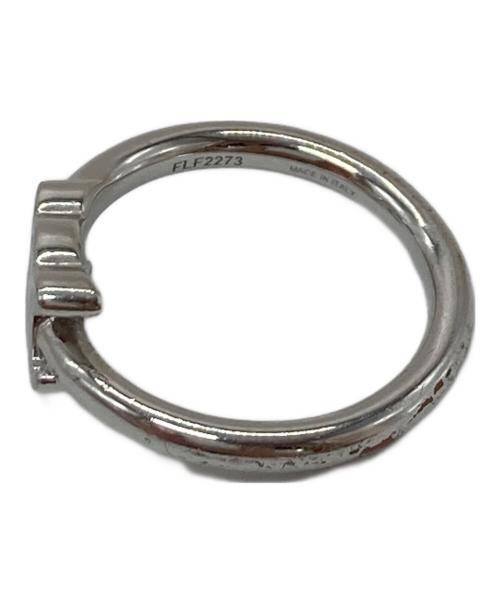 CELINE（セリーヌ）CELINE (セリーヌ) トリオンフ アシンメトリック リング / ロジウムフィニッシュ ブラス シルバー サイズ:10号(50)の古着・服飾アイテム