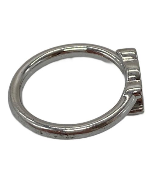 CELINE（セリーヌ）CELINE (セリーヌ) トリオンフ アシンメトリック リング / ロジウムフィニッシュ ブラス シルバー サイズ:10号(50)の古着・服飾アイテム