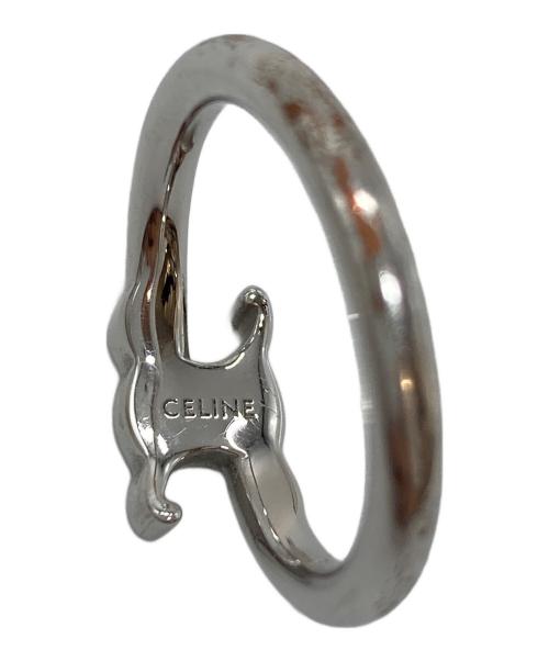 CELINE（セリーヌ）CELINE (セリーヌ) トリオンフ アシンメトリック リング / ロジウムフィニッシュ ブラス シルバー サイズ:10号(50)の古着・服飾アイテム