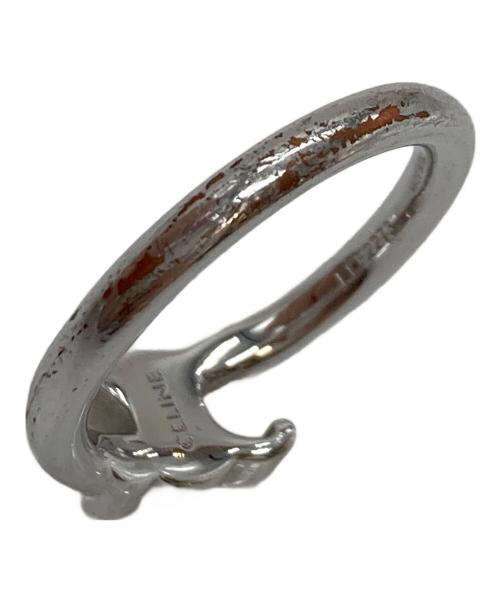 CELINE（セリーヌ）CELINE (セリーヌ) トリオンフ アシンメトリック リング / ロジウムフィニッシュ ブラス シルバー サイズ:10号(50)の古着・服飾アイテム